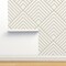 Gold White Geometric Diamond Art Deco Triangle Line Custom Removable Wallpaper by Spoonflower Peel & Stick Wallpaper 2FT Wide
